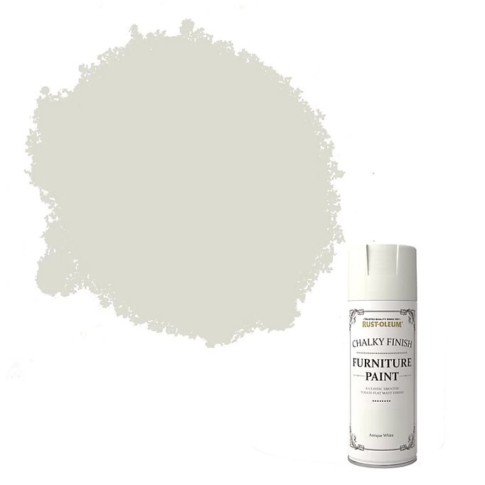 Rust-Oleum Antique White Matt Chalky effect Multi-surface Spray paint, 400ml Rust-Oleum Antique White Matt Chalky Effect Multi-surface Spray Paint, 400ml -Rust-Oleum rust oleum antique white matt chalky effect multi surface spray paint 400ml5013296940863 02c bq
