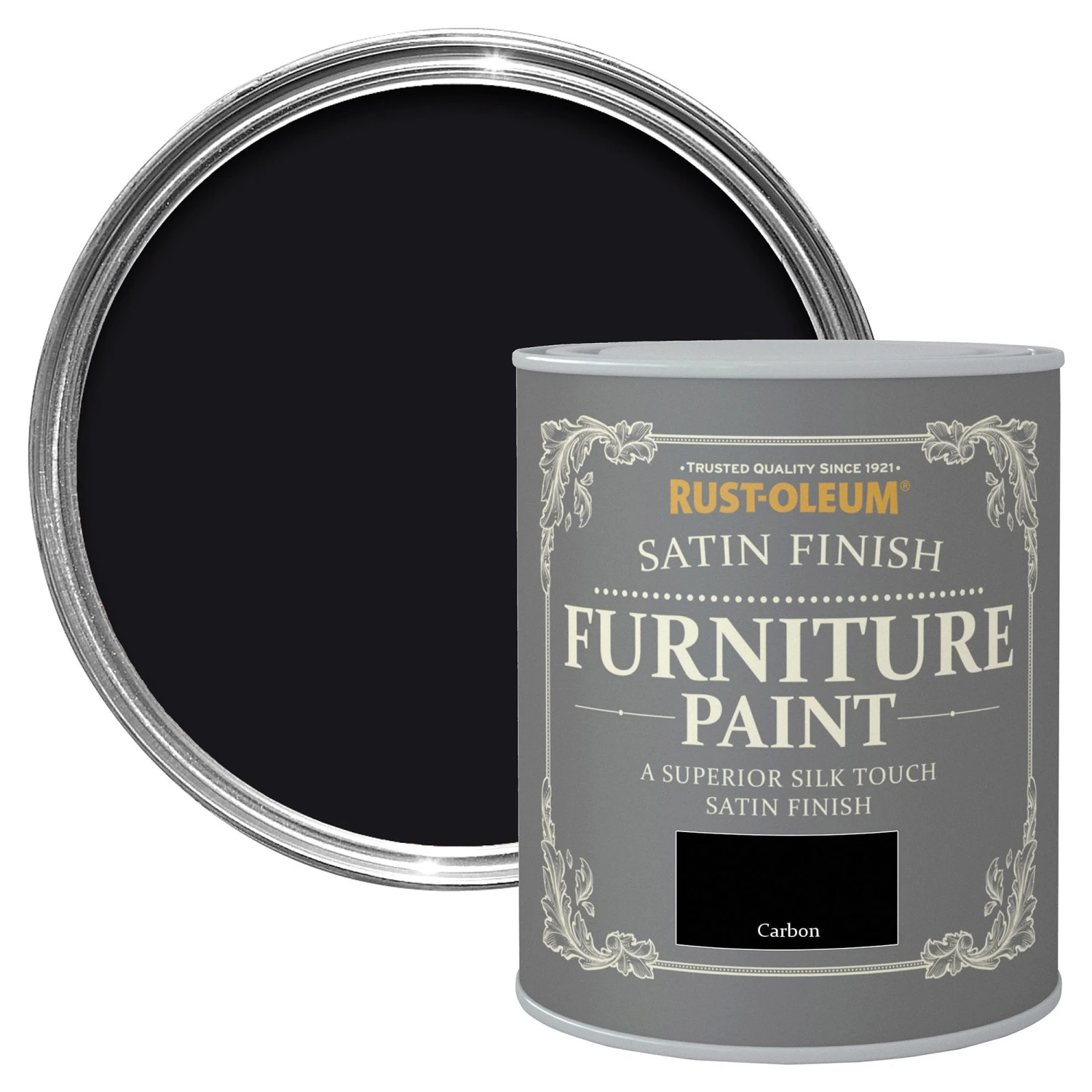 Rust-Oleum Carbon Satinwood Furniture paint, 750ml Rust-Oleum Carbon Satinwood Furniture Paint, 750ml -Rust-Oleum rust oleum carbon satinwood furniture paint 750ml5013296032599 07c BQ