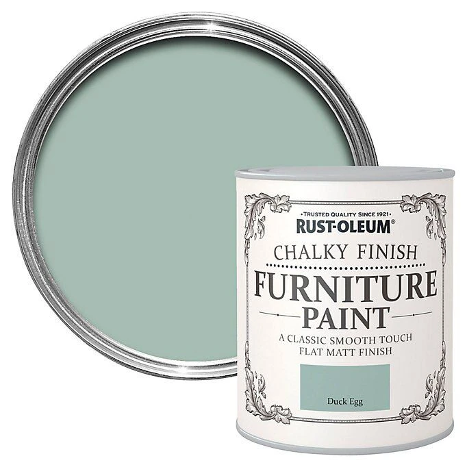Rust-Oleum Duck egg Chalky effect Matt Furniture paint, 750ml Rust-Oleum Duck Egg Chalky Effect Matt Furniture Paint, 750ml -Rust-Oleum rust oleum duck egg chalky effect matt furniture paint 750ml5013296031226 02c BQ