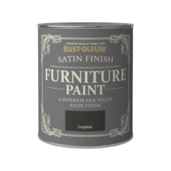 Rust-Oleum Graphite Satinwood Furniture Paint, 750ml -Rust-Oleum rust oleum graphite satinwood furniture paint 750ml5013296037327 08c bq