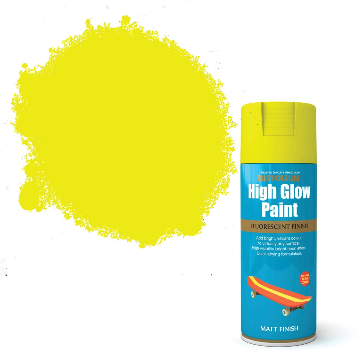 Rust-Oleum High glow Yellow Matt Fluorescent effect Multi-surface Spray paint, 400ml Rust-Oleum High Glow Yellow Matt Fluorescent Effect Multi-surface Spray Paint, 400ml -Rust-Oleum rust oleum high glow yellow matt fluorescent effect multi surface spray paint 400ml5013296950022 02c bq scaled