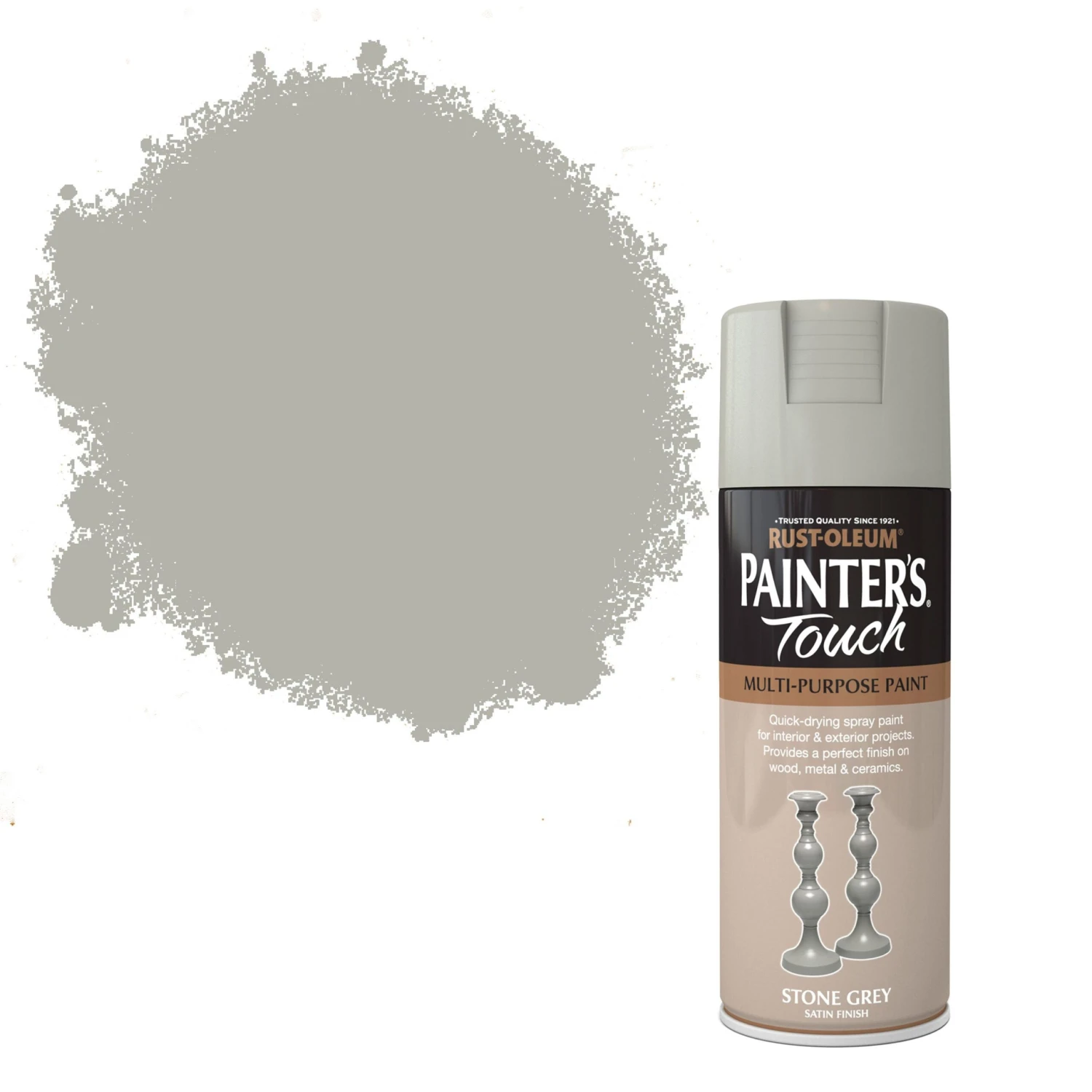 Rust-Oleum Painter's Touch Stone grey Satinwood Multi-surface Decorative spray paint, 400ml Rust-Oleum Painter's Touch Stone Grey Satinwood Multi-surface Decorative Spray Paint, 400ml -Rust-Oleum rust oleum painter s touch stone grey satinwood multi surface decorative spray paint 400ml5013296950909 02c bq scaled