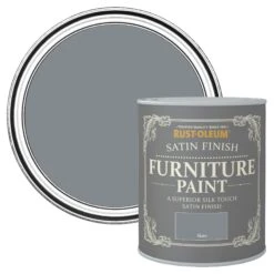 Rust-Oleum Slate Satinwood Furniture Paint, 750ml -Rust-Oleum rust oleum slate satinwood furniture paint 750ml5013296032575 07c BQ