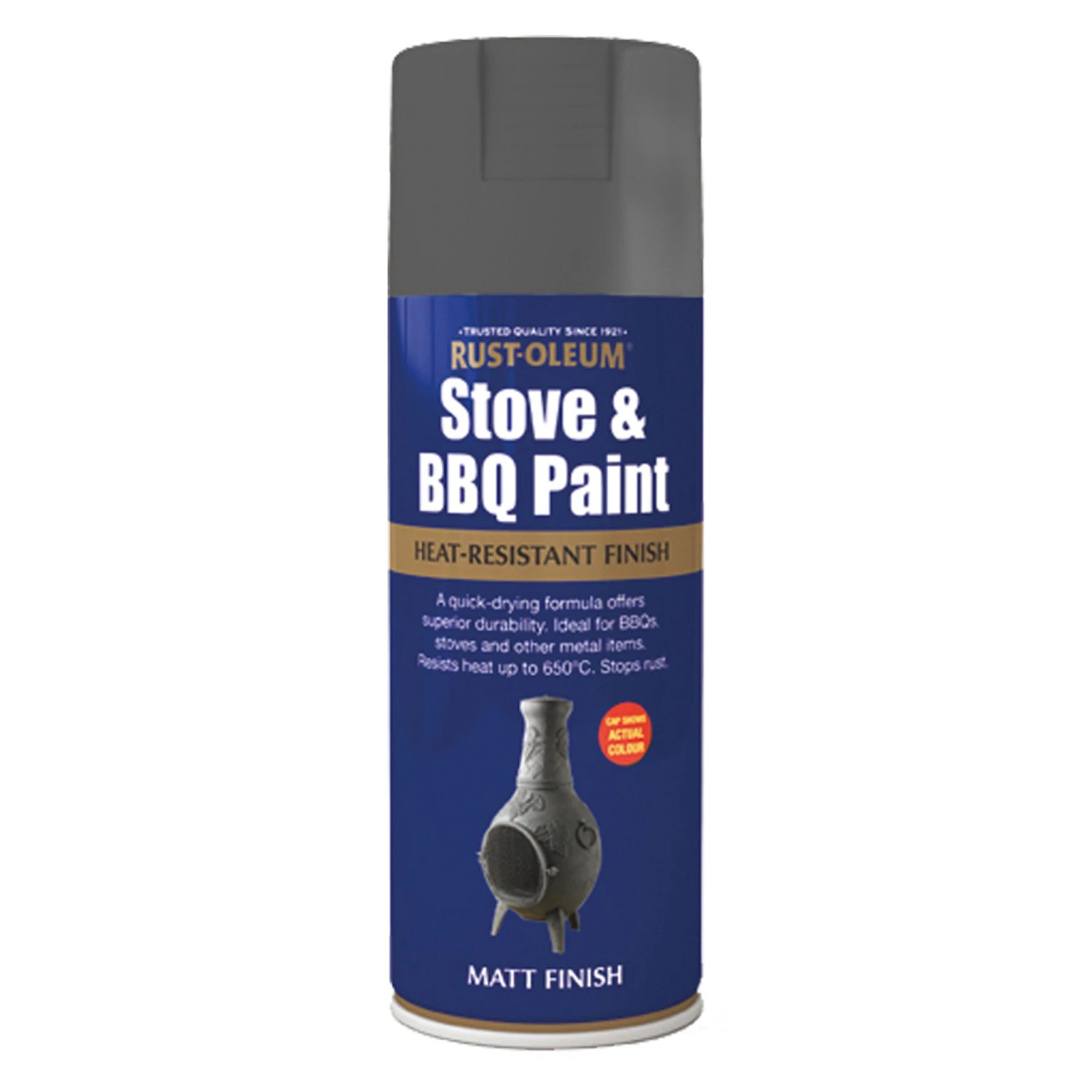 Rust-Oleum Stove & bbq Cast Iron Matt Multi-surface Spray paint, 400ml Rust-Oleum Stove & Bbq Cast Iron Matt Multi-surface Spray Paint, 400ml -Rust-Oleum rust oleum stove bbq cast iron matt multi surface spray paint 400ml5013296941020 08c bq scaled