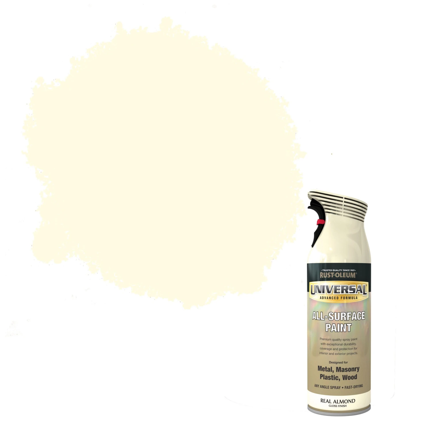 Rust-Oleum Universal Real almond Gloss Multi-surface Spray paint, 400ml Rust-Oleum Universal Real Almond Gloss Multi-surface Spray Paint, 400ml -Rust-Oleum rust oleum universal real almond gloss multi surface spray paint 400ml5013296951036 02c bq scaled