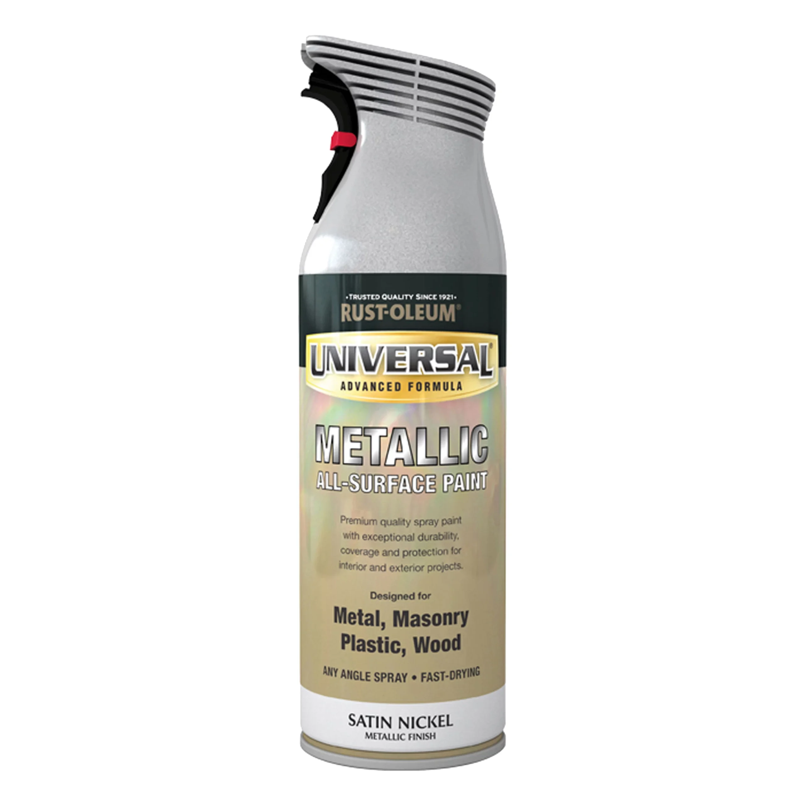 Rust-Oleum Universal Satinwood Nickel effect Multi-surface Spray paint, 400ml Rust-Oleum Universal Satinwood Nickel Effect Multi-surface Spray Paint, 400ml -Rust-Oleum rust oleum universal satinwood nickel effect multi surface spray paint 400ml5013296951067 08c bq scaled